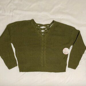 Made With Love by FCT Cropped Green Sweater
